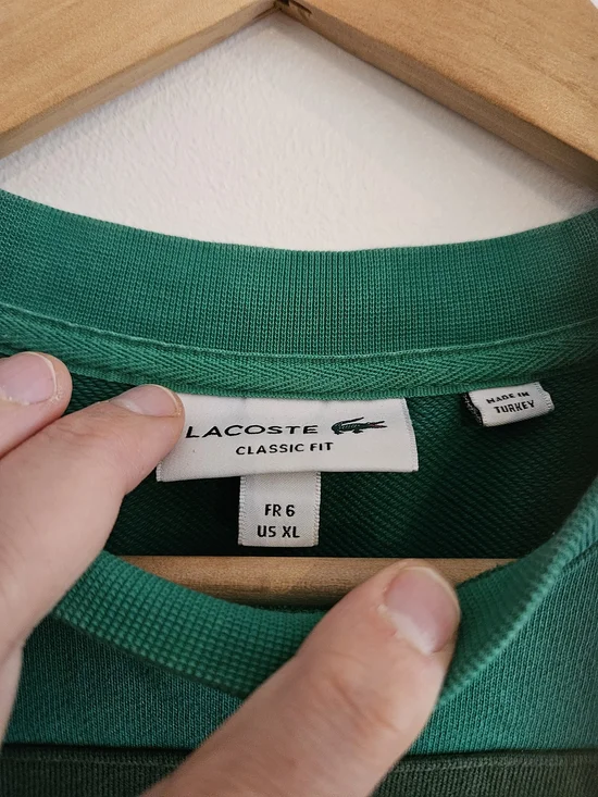 Lacoste Tennis Design Striped Crewneck Sweatshirt Mens Extra Large Embroidered - Picture 7 of 8